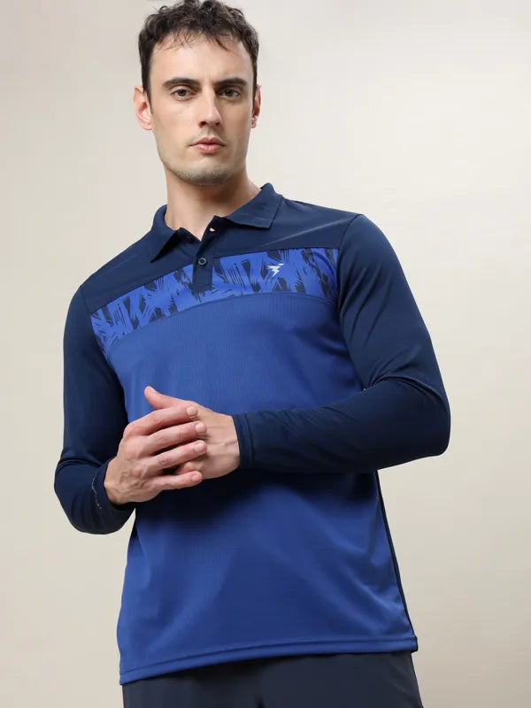 Men Colorblock Slim Fit Polo T-shirt with TECHNO COOL+