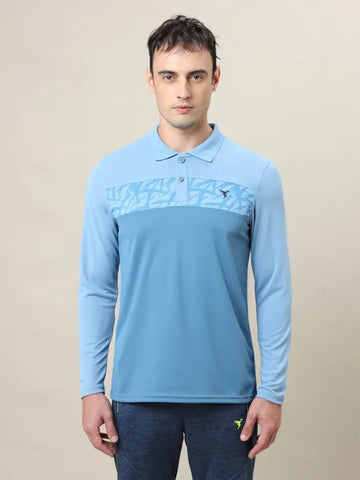 Men Colorblock Slim Fit Polo T-shirt with TECHNO COOL+