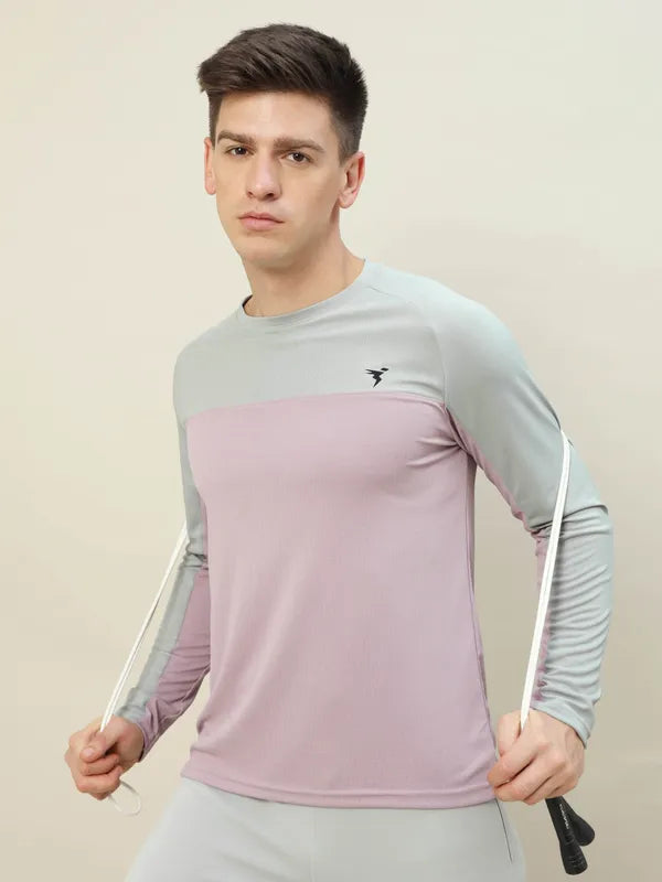 Men Colorblock Slim Fit Crew Neck T-shirt with TECHNO COOL+