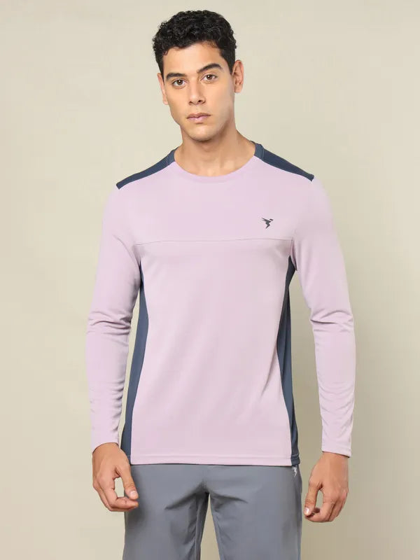 Men Colorblock Slim Fit Crew Neck T-shirt with TECHNO COOL+
