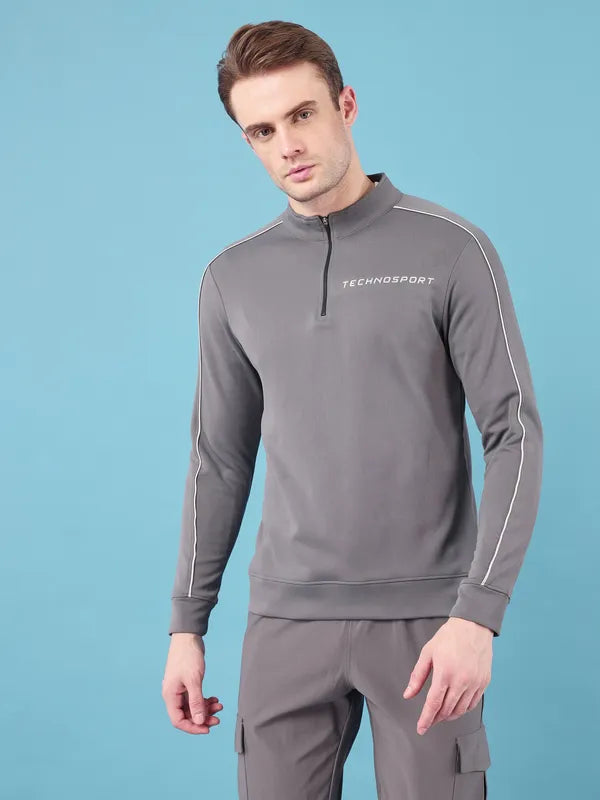 Men Solid Slim Fit Mock Neck Jacket with ELASTO PLUS