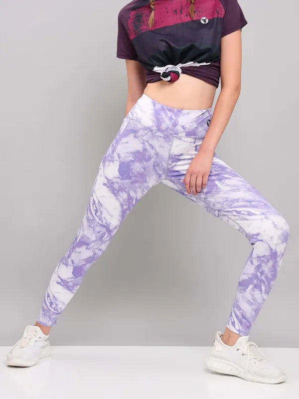 Women Printed Slim Fit Tights with ELASTO PLUS