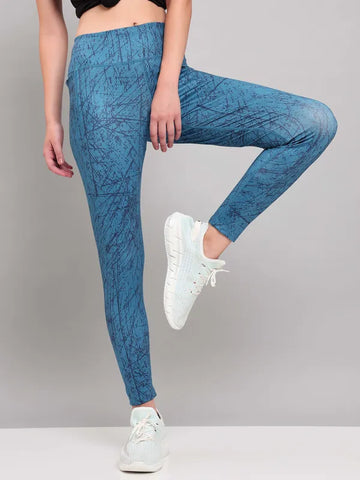 Women Printed Slim Fit Tights with ELASTO PLUS