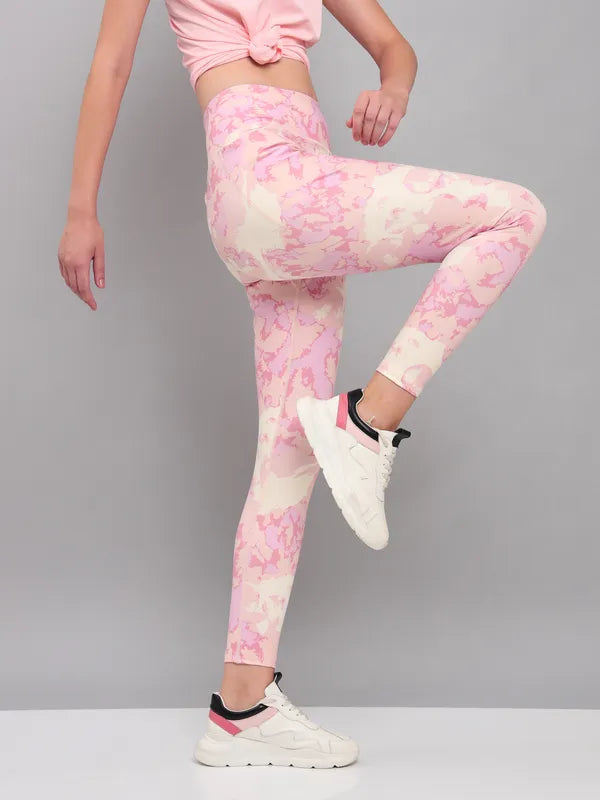 Women Printed Slim Fit Tights with ELASTO PLUS