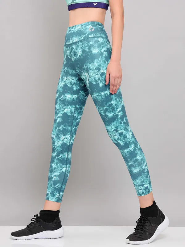 Women Printed Slim Fit Tights with ELASTO PLUS