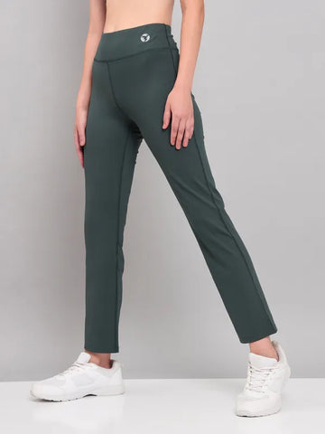 Women Solid Straight Pants with ELASTO PLUS